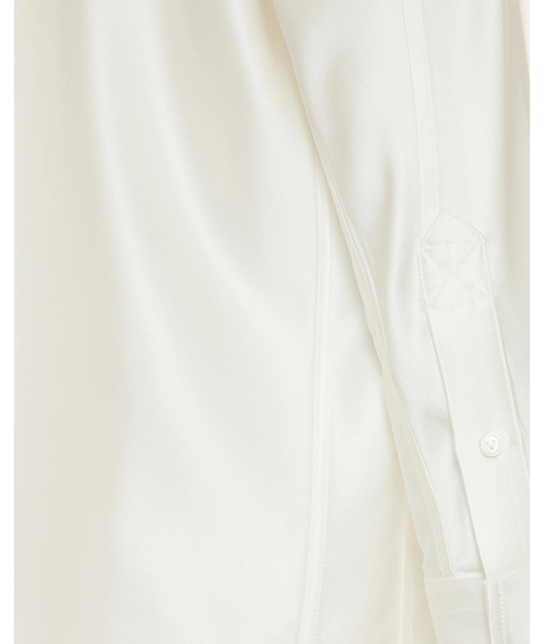 BOTTEGA VENETA Белая шелковая блузы, фото 4