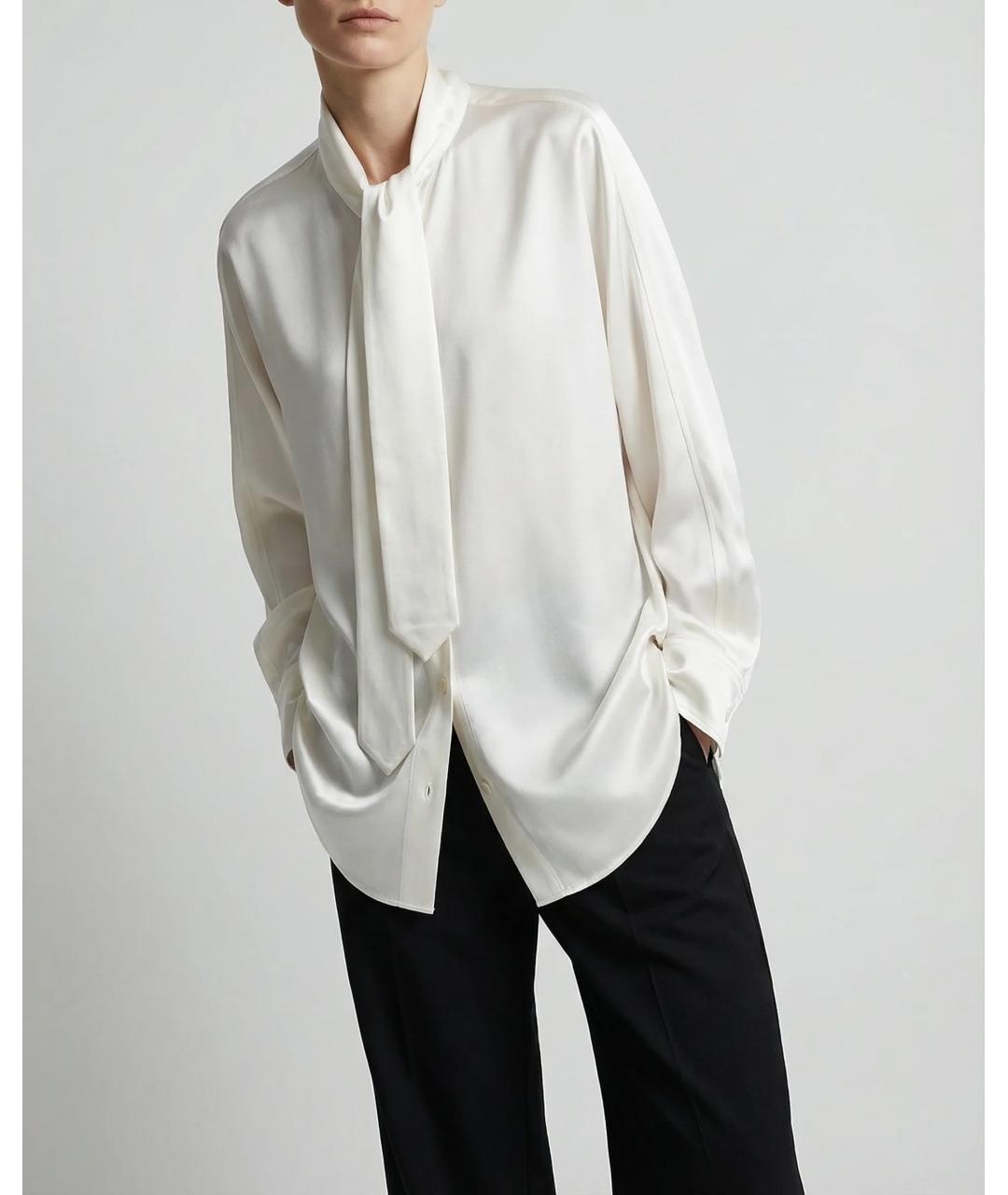 BOTTEGA VENETA Белая шелковая блузы, фото 2