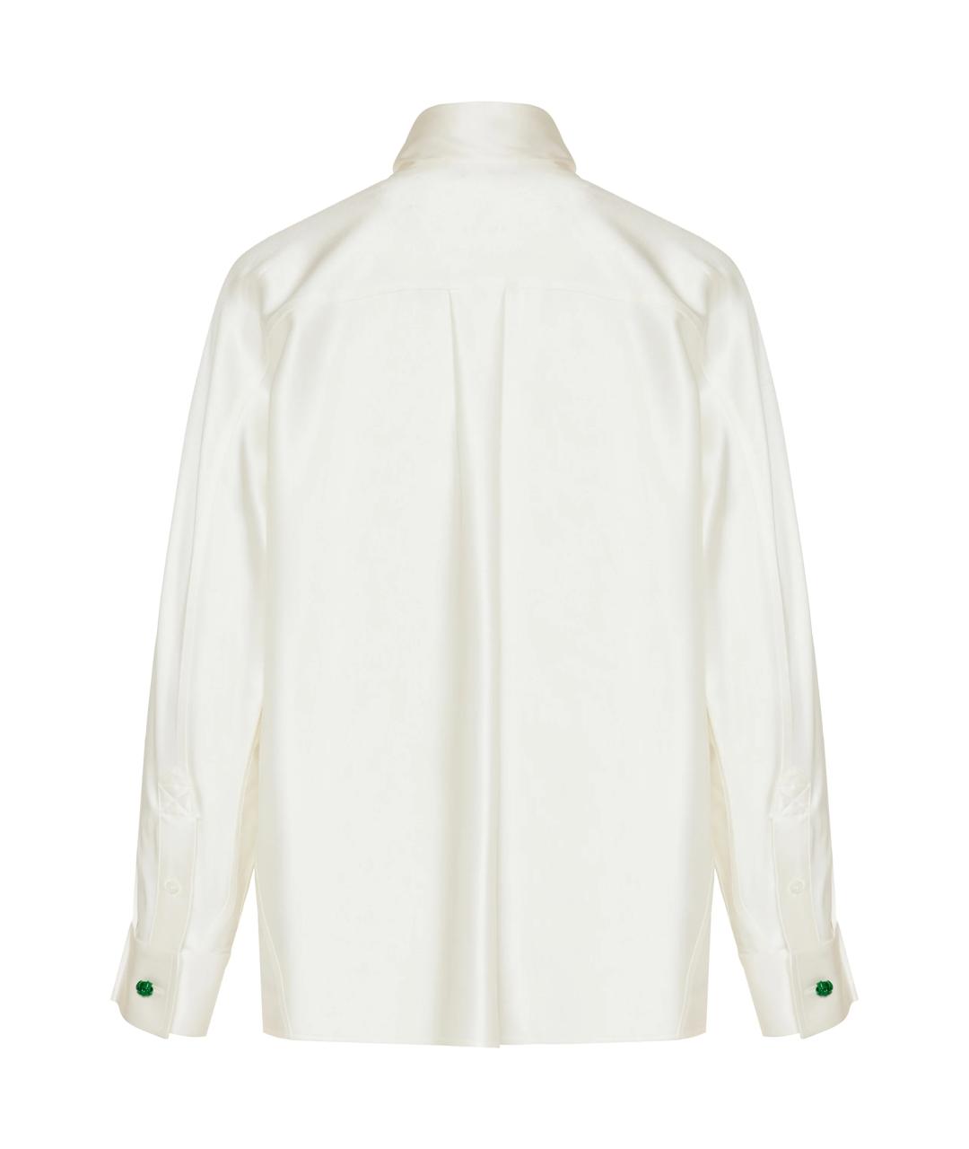 BOTTEGA VENETA Белая шелковая блузы, фото 3