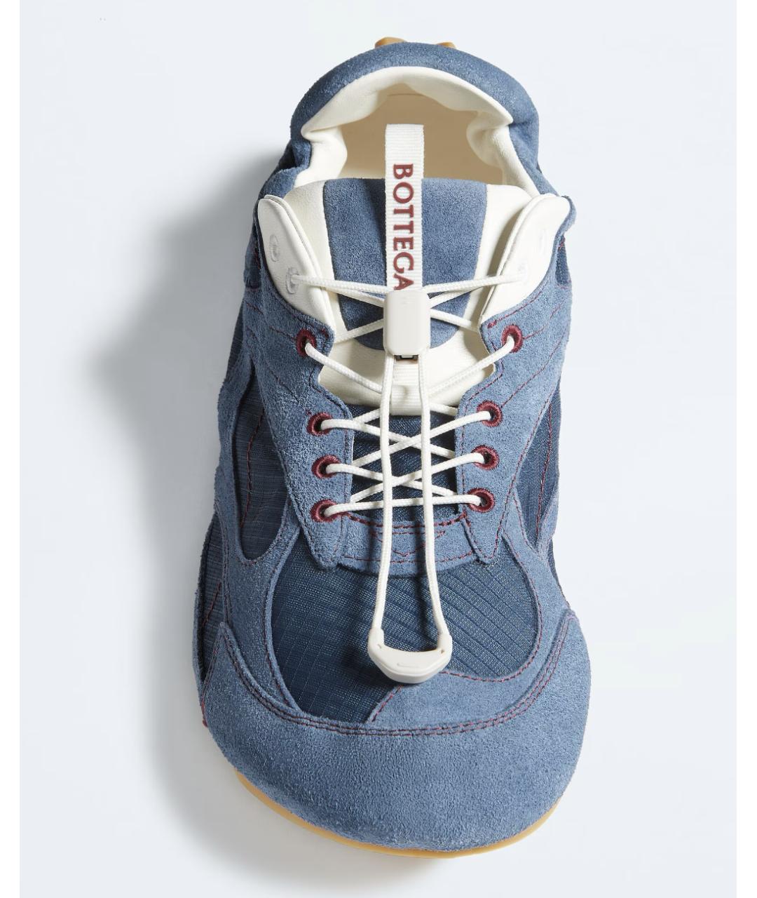 BOTTEGA VENETA Синие замшевые низкие кроссовки / кеды, фото 4