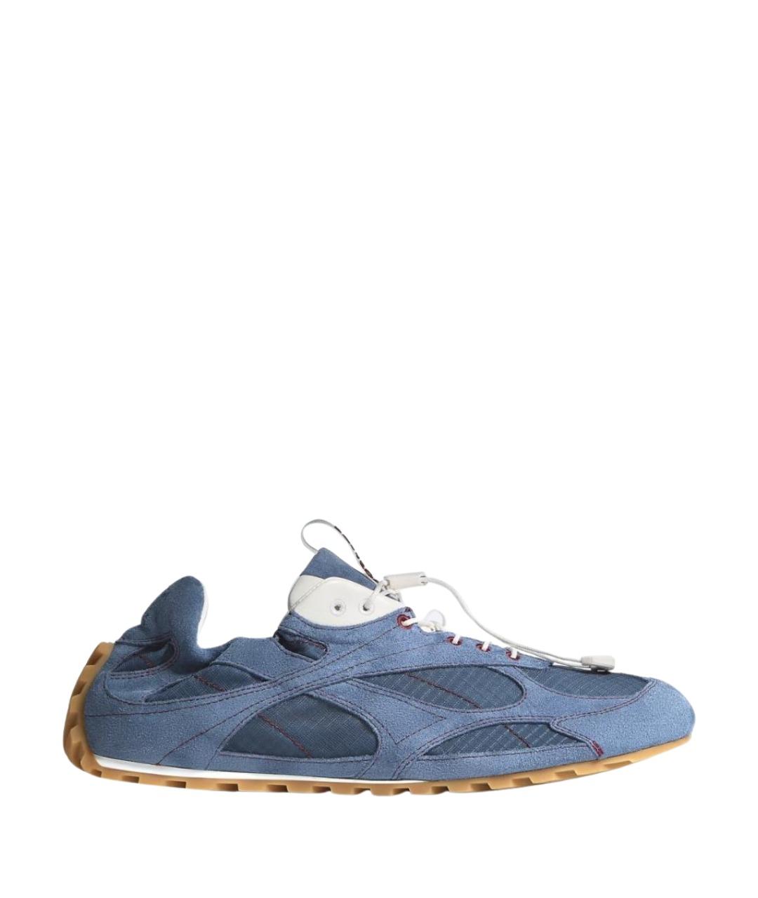 BOTTEGA VENETA Синие замшевые низкие кроссовки / кеды, фото 1