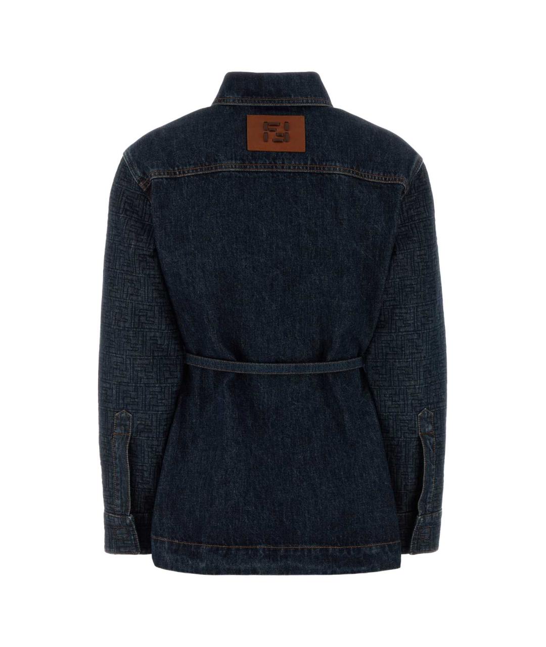 FENDI Темно-синяя хлопковая куртка, фото 2