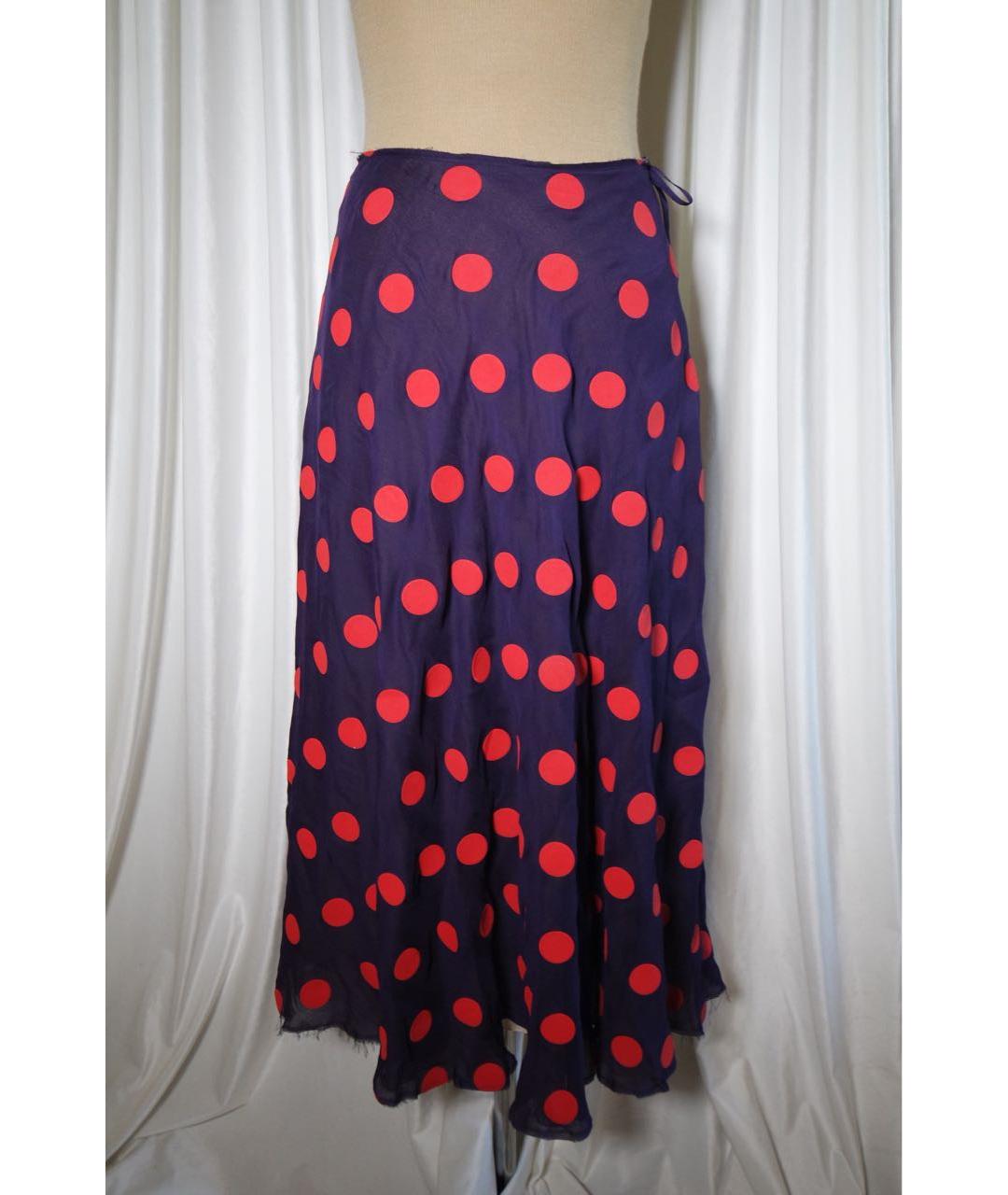 MAISON MARGIELA Фиолетовая шелковая юбка миди, фото 9