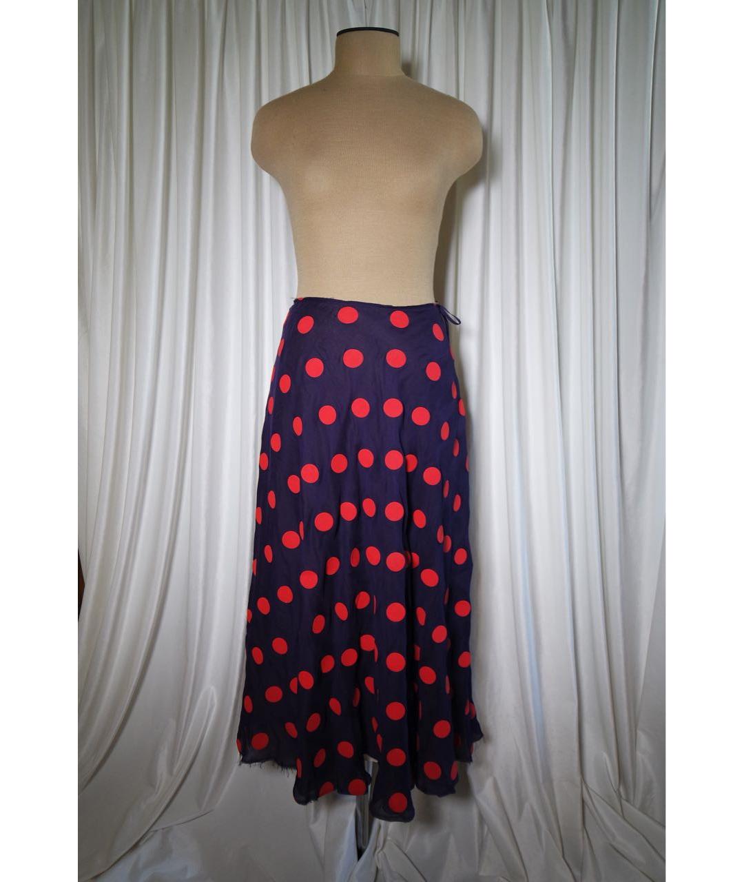 MAISON MARGIELA Фиолетовая шелковая юбка миди, фото 3