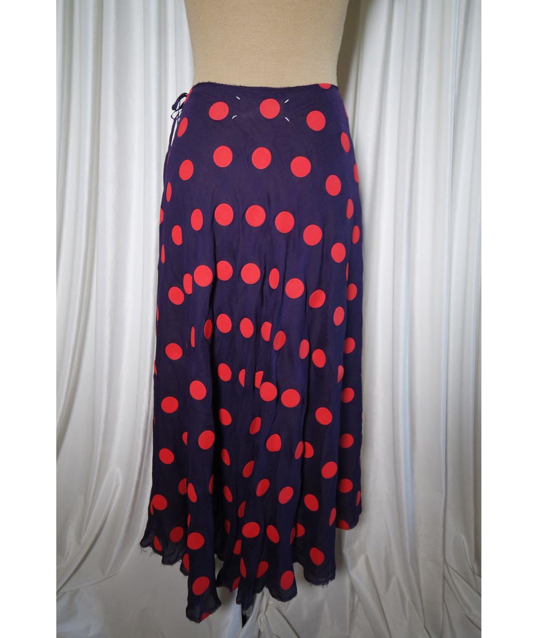 MAISON MARGIELA Фиолетовая шелковая юбка миди, фото 4