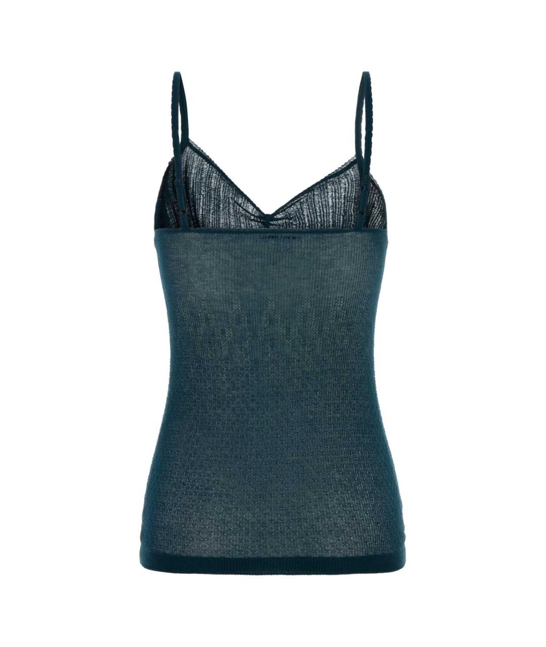 VICTORIA BECKHAM Зеленая хлопковая майка, фото 2