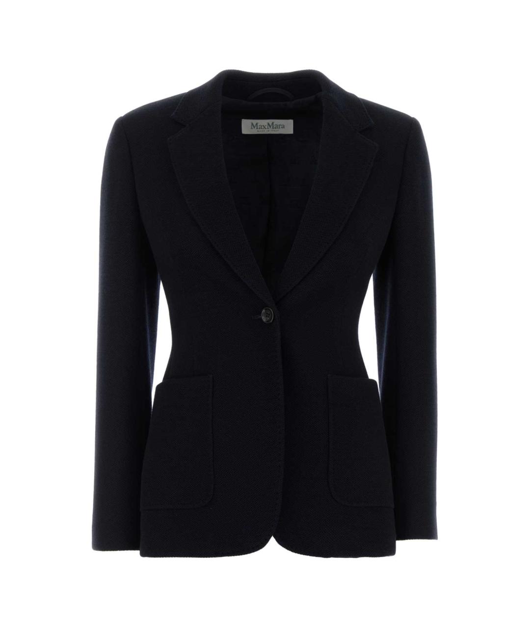 MAX MARA Синий шерстяной жакет/пиджак, фото 1