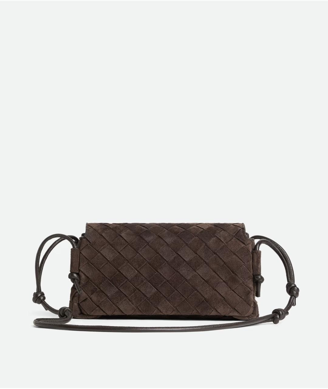BOTTEGA VENETA Коричневая замшевая сумка через плечо, фото 5