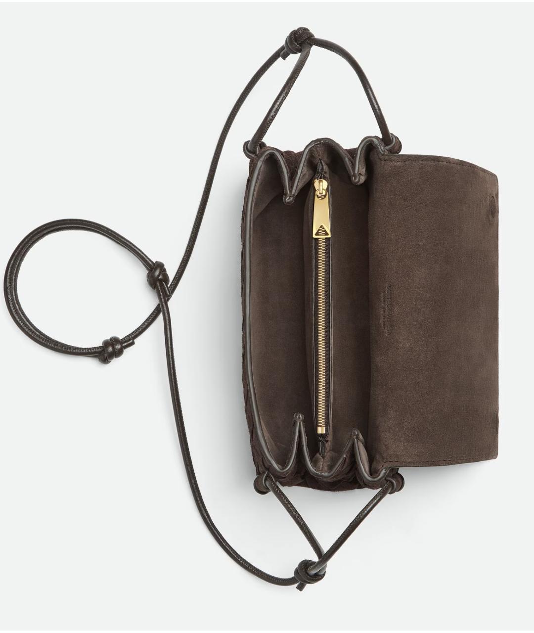 BOTTEGA VENETA Коричневая замшевая сумка через плечо, фото 3