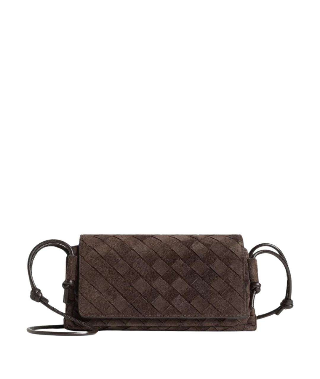 BOTTEGA VENETA Коричневая замшевая сумка через плечо, фото 1