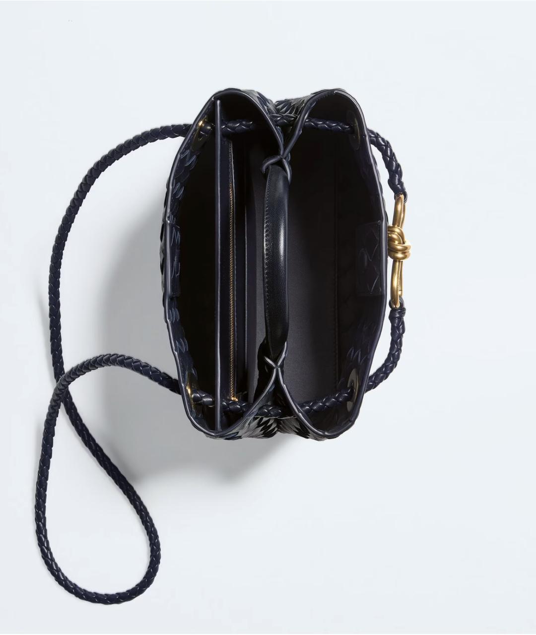 BOTTEGA VENETA Темно-синяя кожаная сумка тоут, фото 3