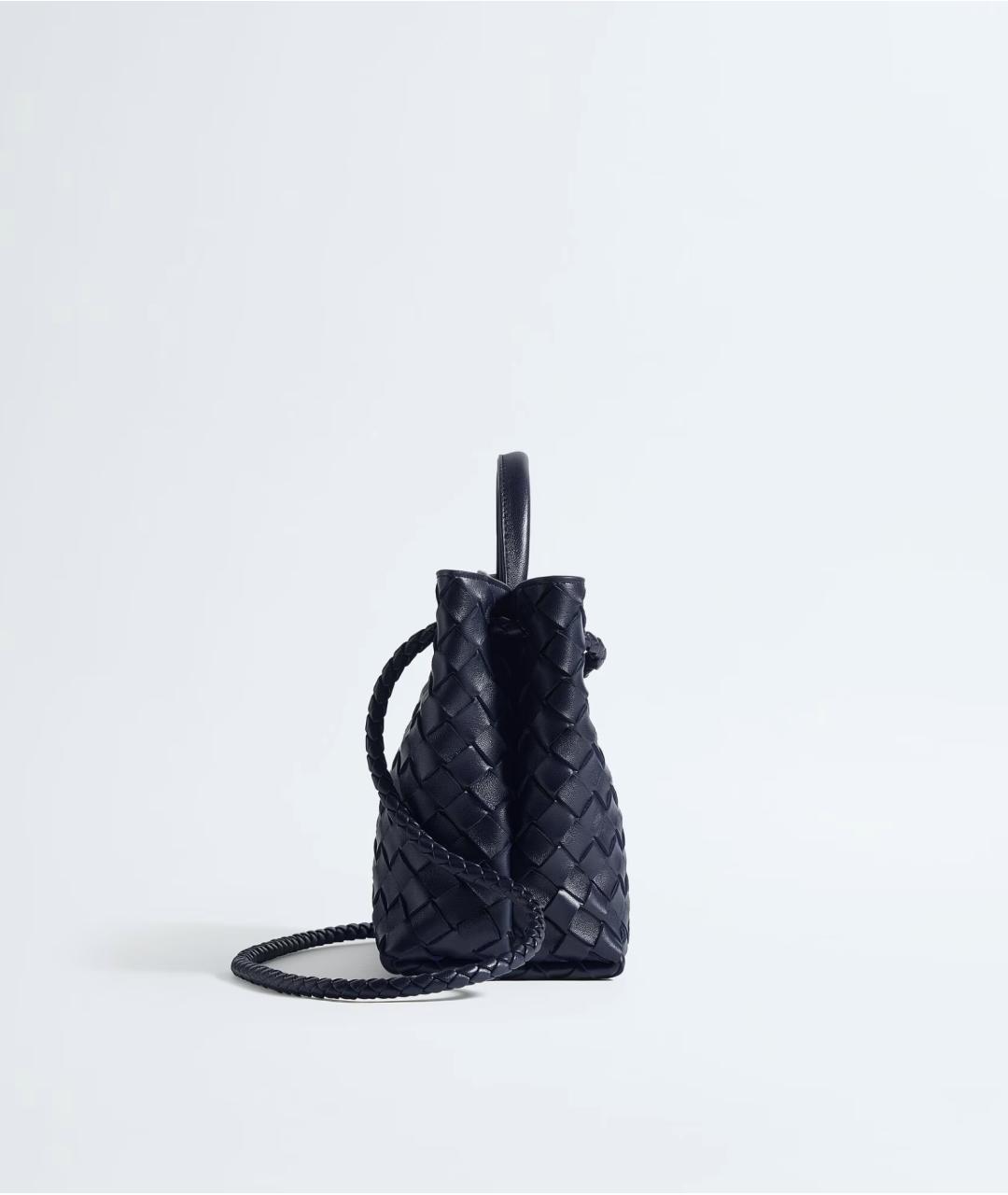 BOTTEGA VENETA Темно-синяя кожаная сумка тоут, фото 4