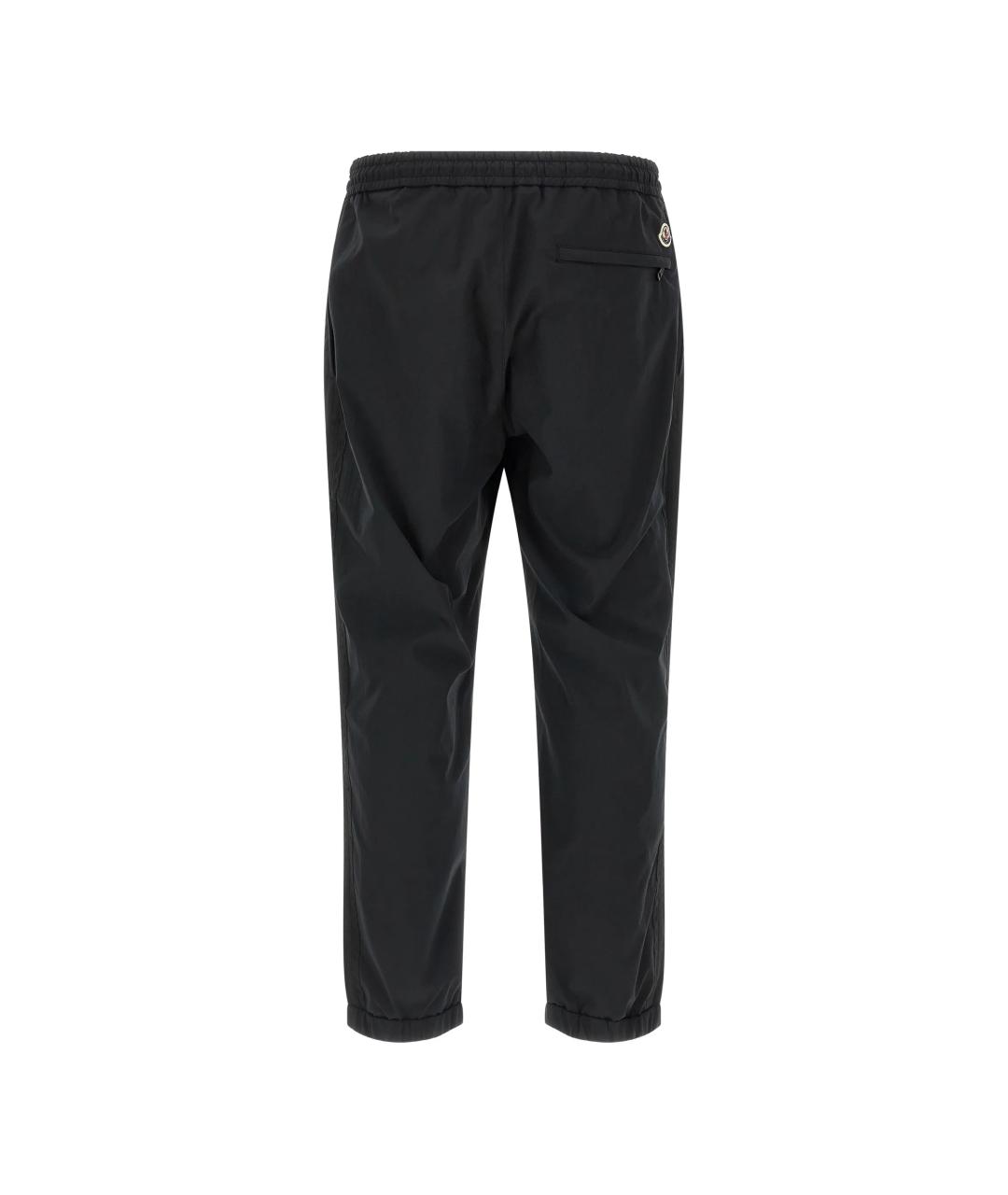 MONCLER Черные хлопковые повседневные брюки, фото 2