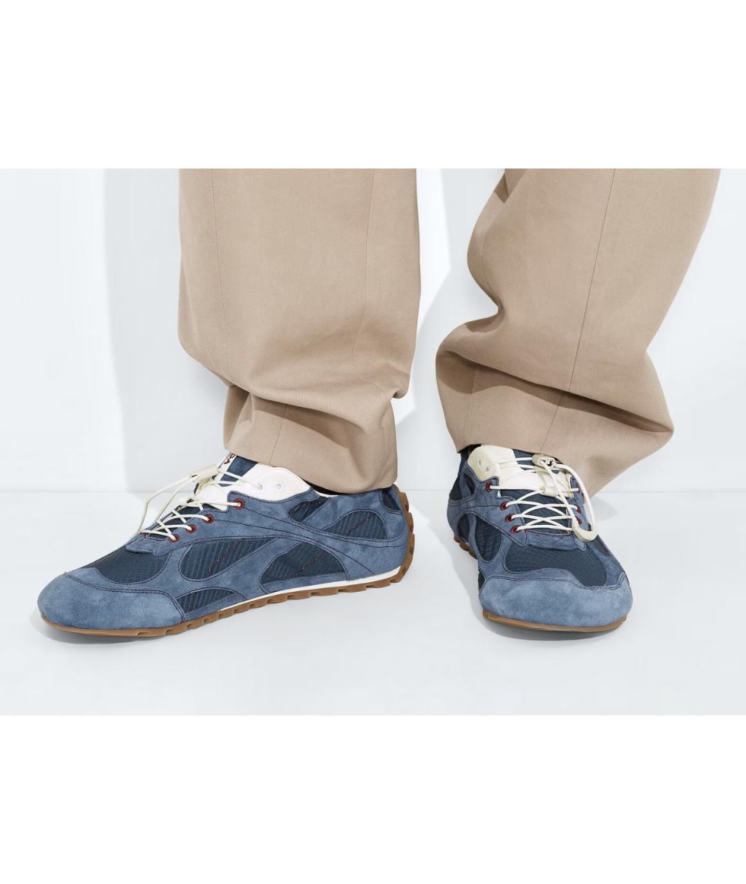 BOTTEGA VENETA Синие замшевые низкие кроссовки / кеды, фото 2