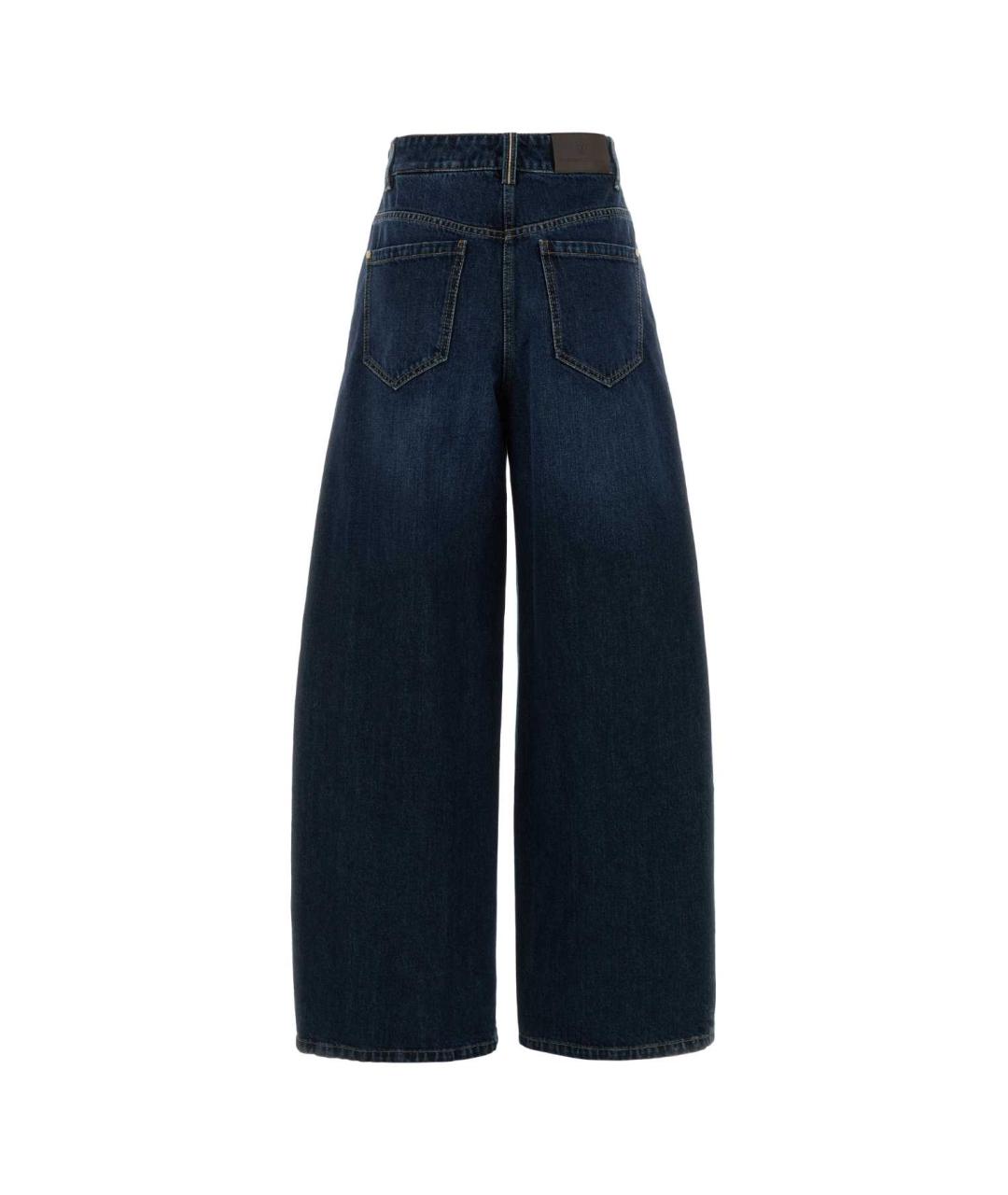 BRUNELLO CUCINELLI Синие хлопковые прямые джинсы, фото 2