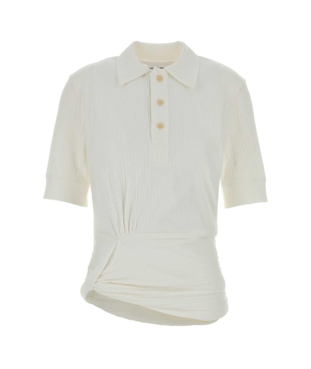 VICTORIA BECKHAM Белая хлопковая футболка, фото 1