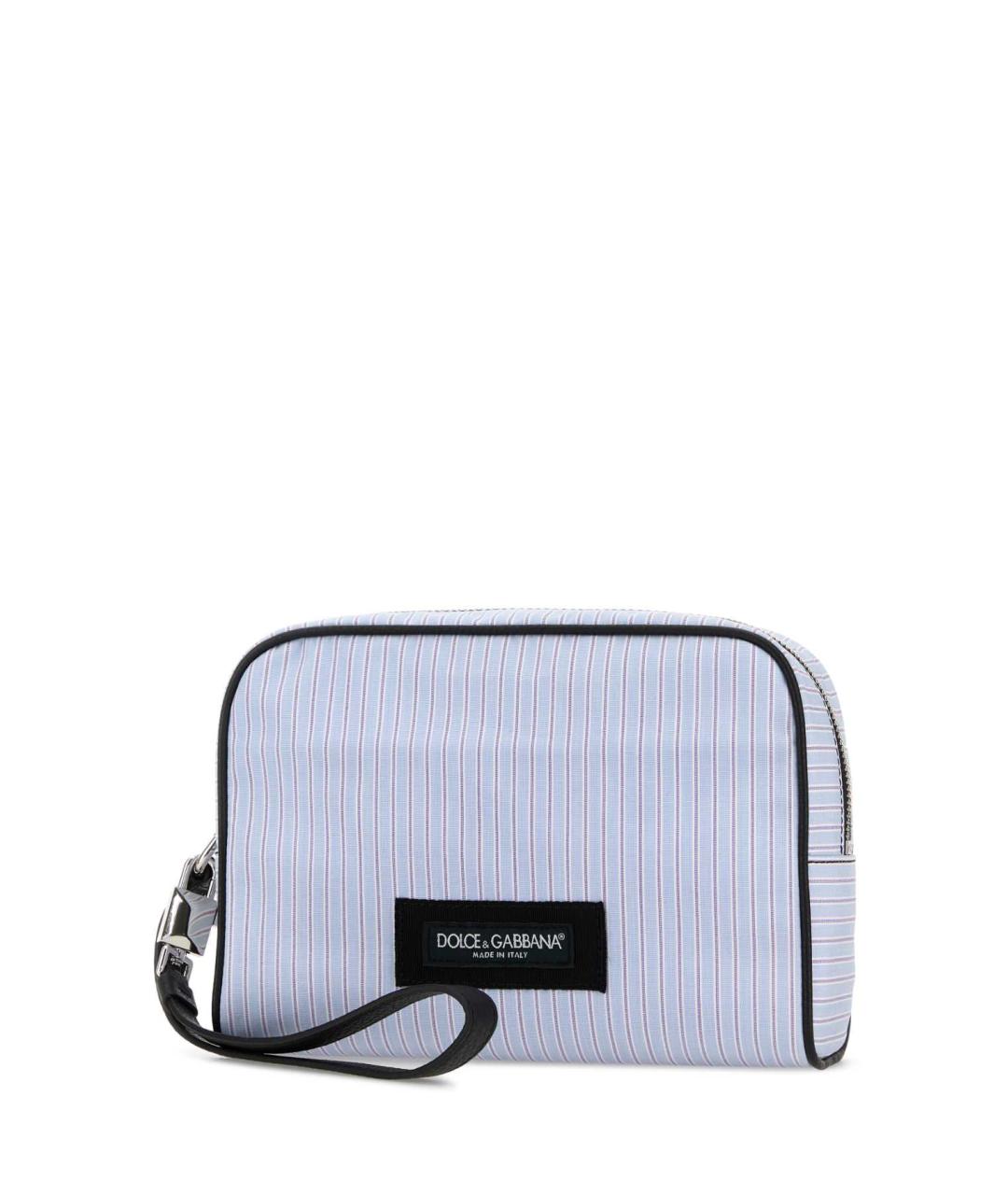 DOLCE&GABBANA Голубая тканевая барсетка, фото 2