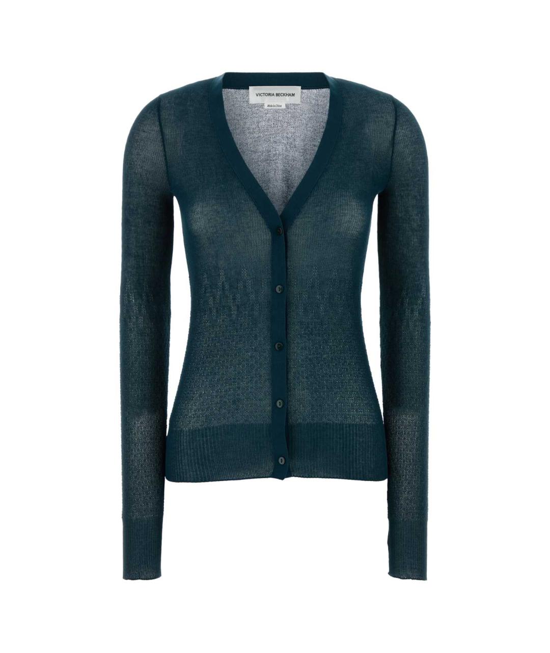 VICTORIA BECKHAM Зеленый хлопковый кардиган, фото 1