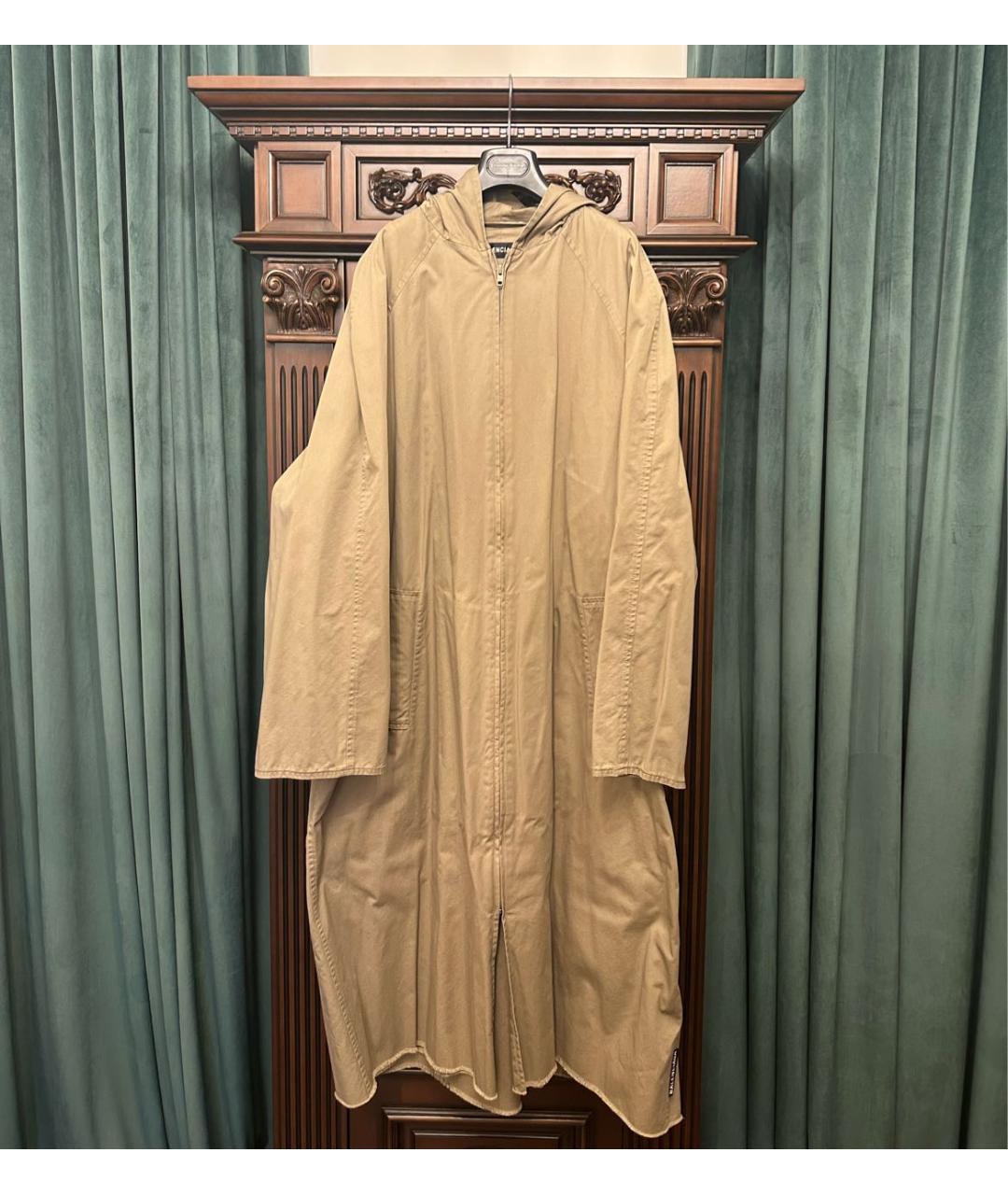 BALENCIAGA Бежевый хлопковый тренч / плащ, фото 7