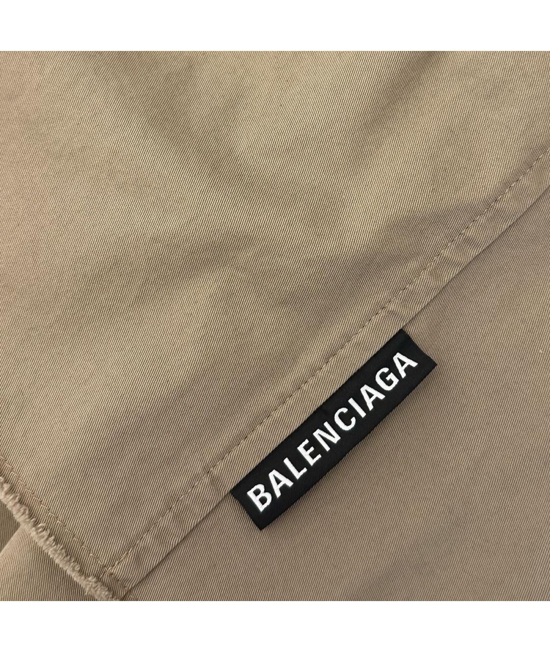 BALENCIAGA Бежевый хлопковый тренч / плащ, фото 3