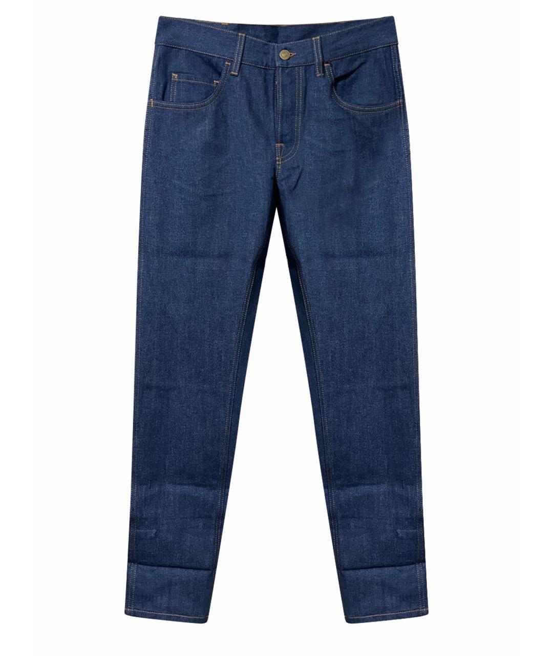 GUCCI Синие хлопковые прямые джинсы, фото 1