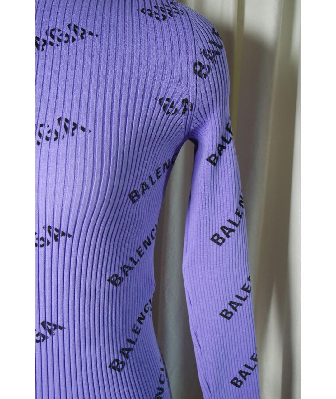 BALENCIAGA Фиолетовый полиэстеровый джемпер / свитер, фото 6