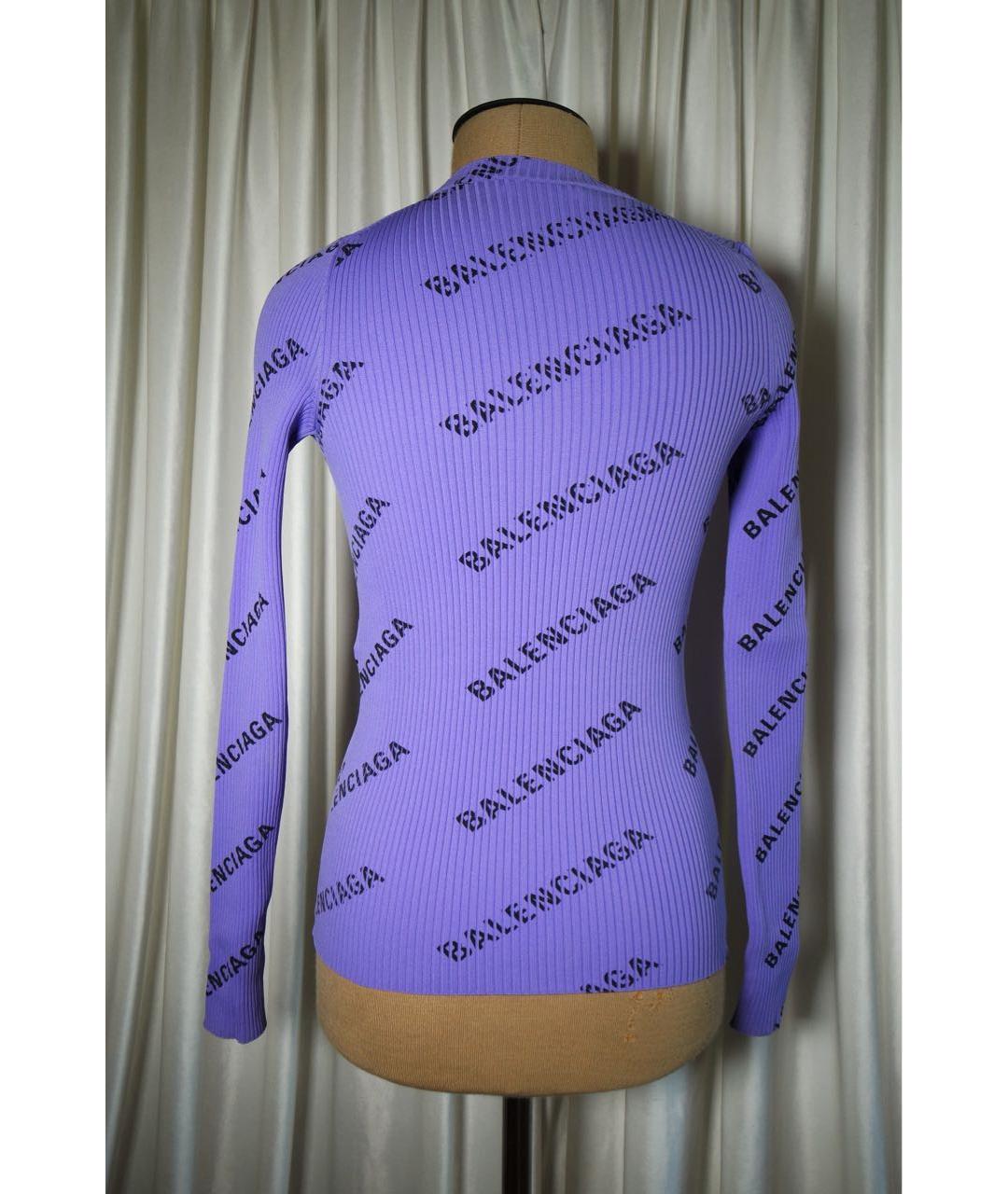 BALENCIAGA Фиолетовый полиэстеровый джемпер / свитер, фото 4