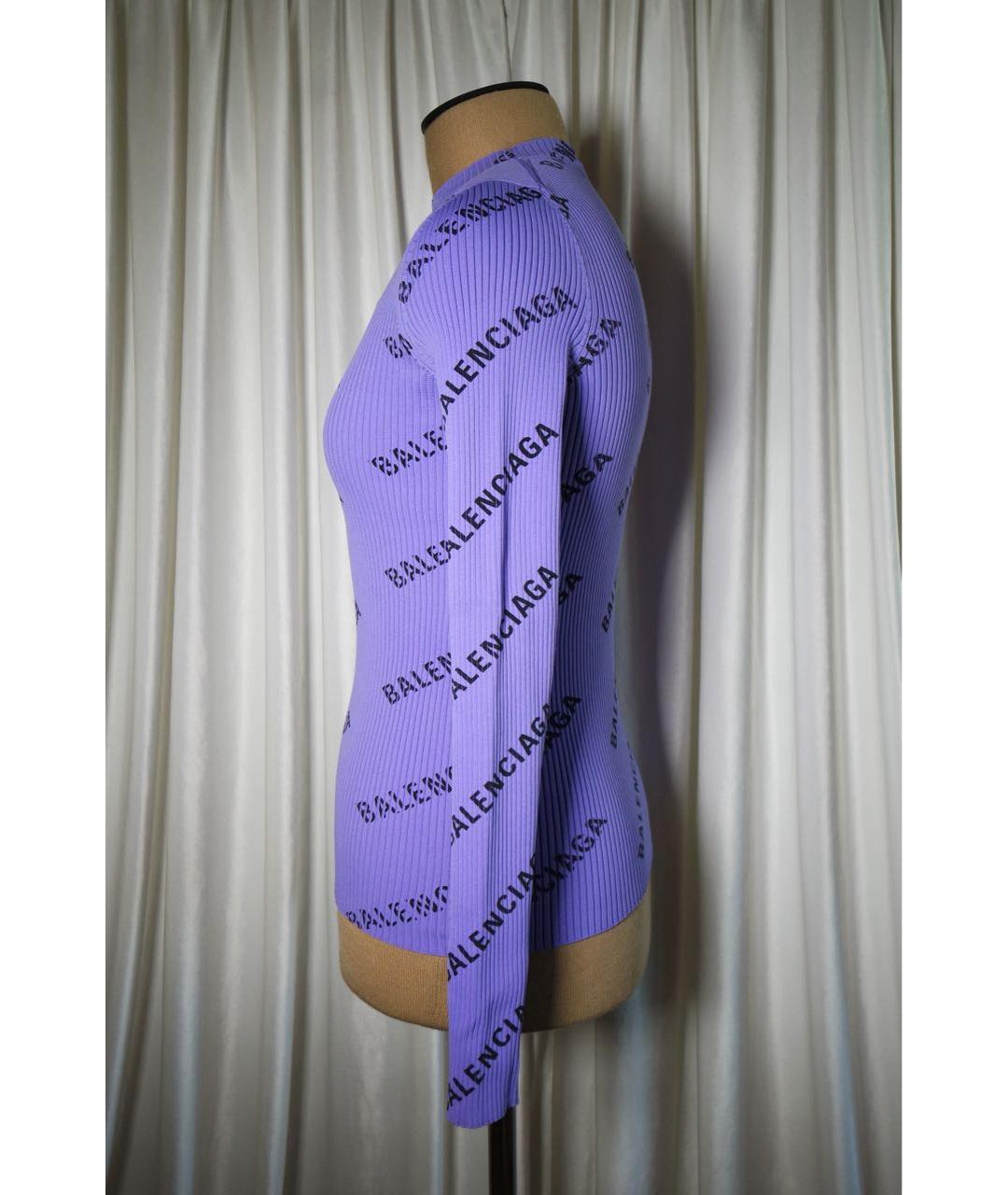 BALENCIAGA Фиолетовый полиэстеровый джемпер / свитер, фото 5