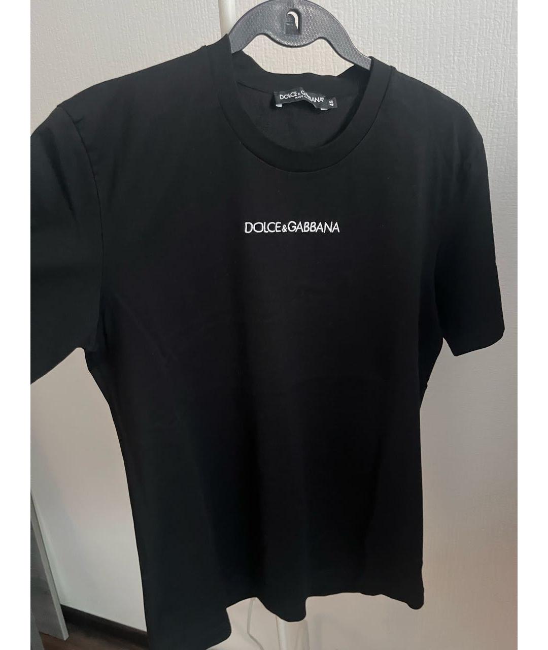 DOLCE&GABBANA Черная хлопковая футболка, фото 4