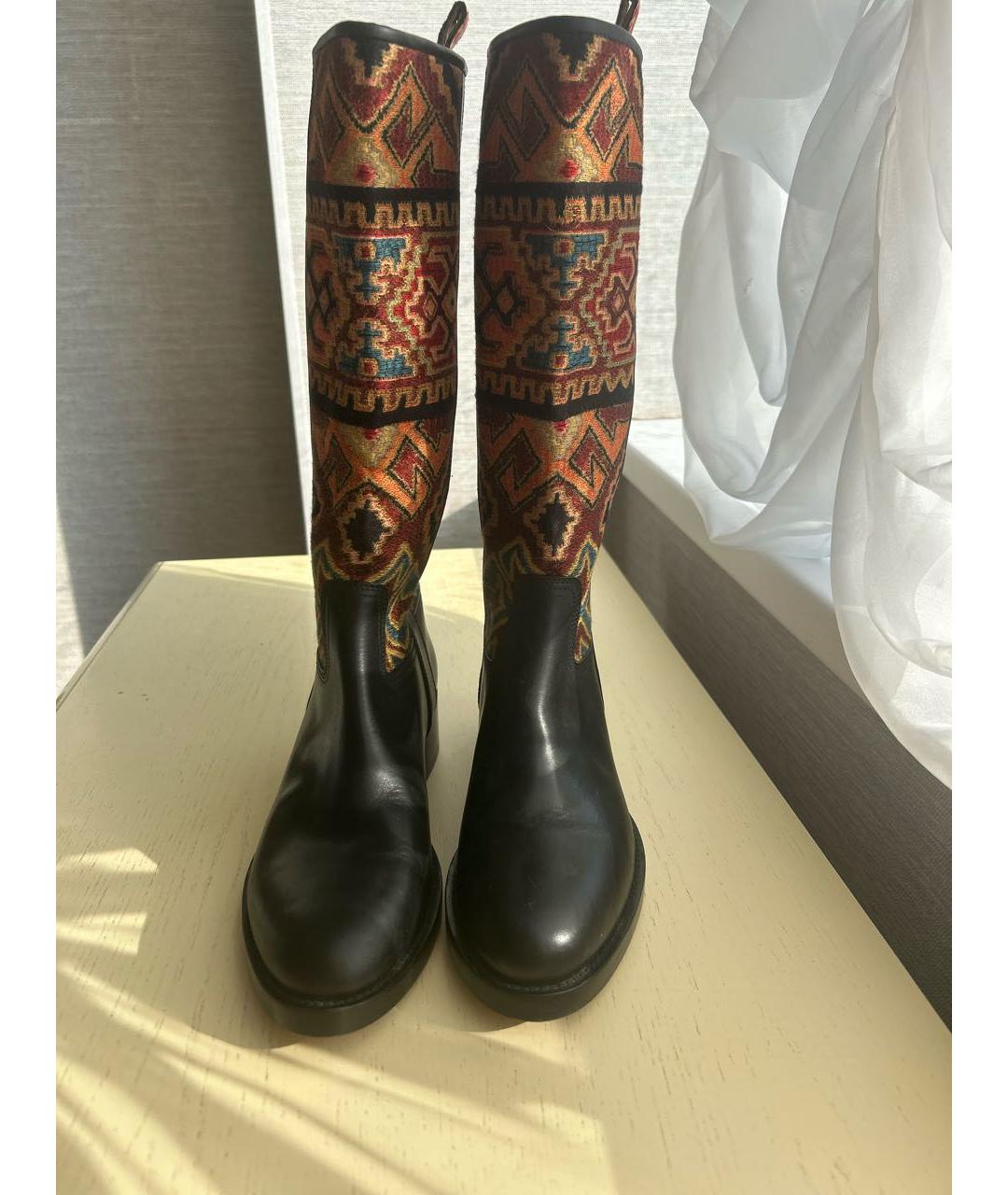 ETRO Черные кожаные сапоги, фото 2