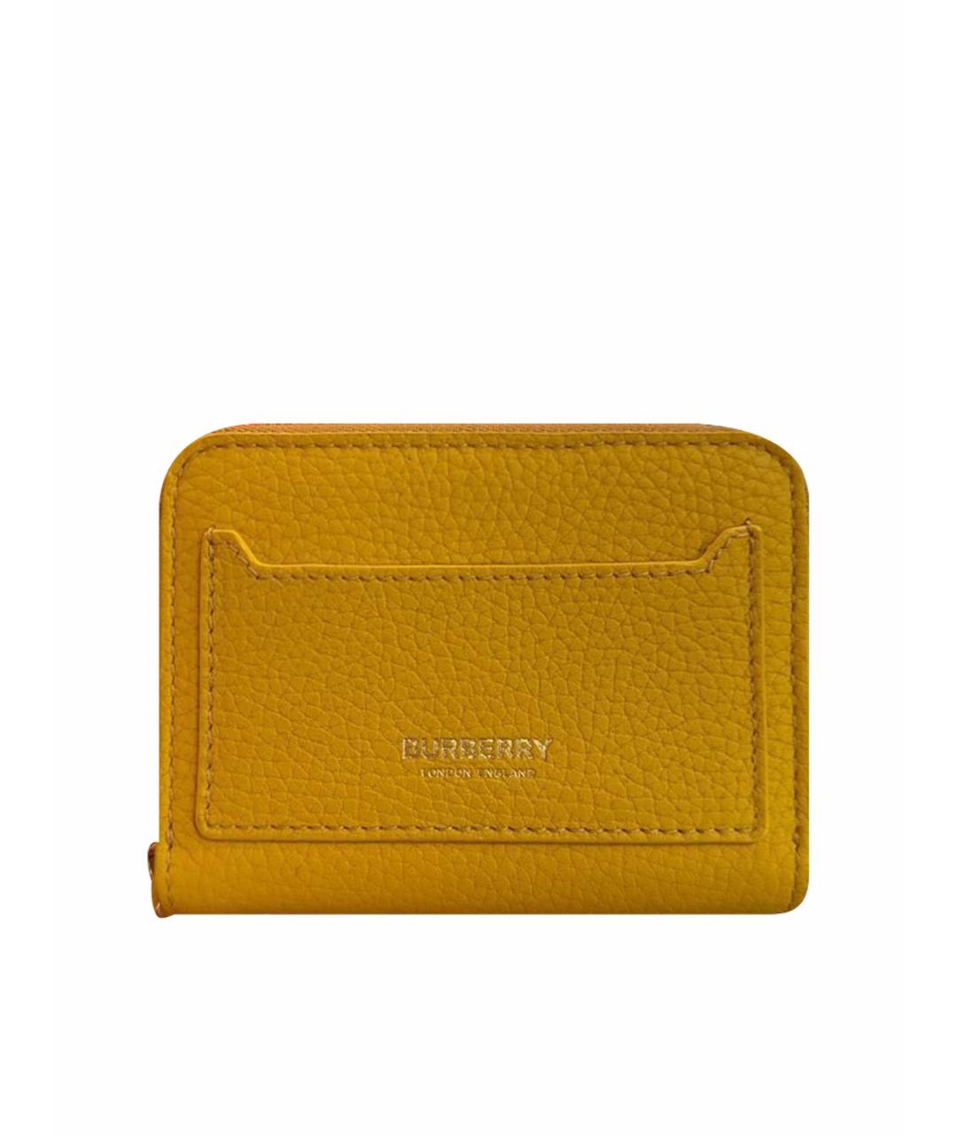 BURBERRY Желтый кожаный кошелек, фото 1