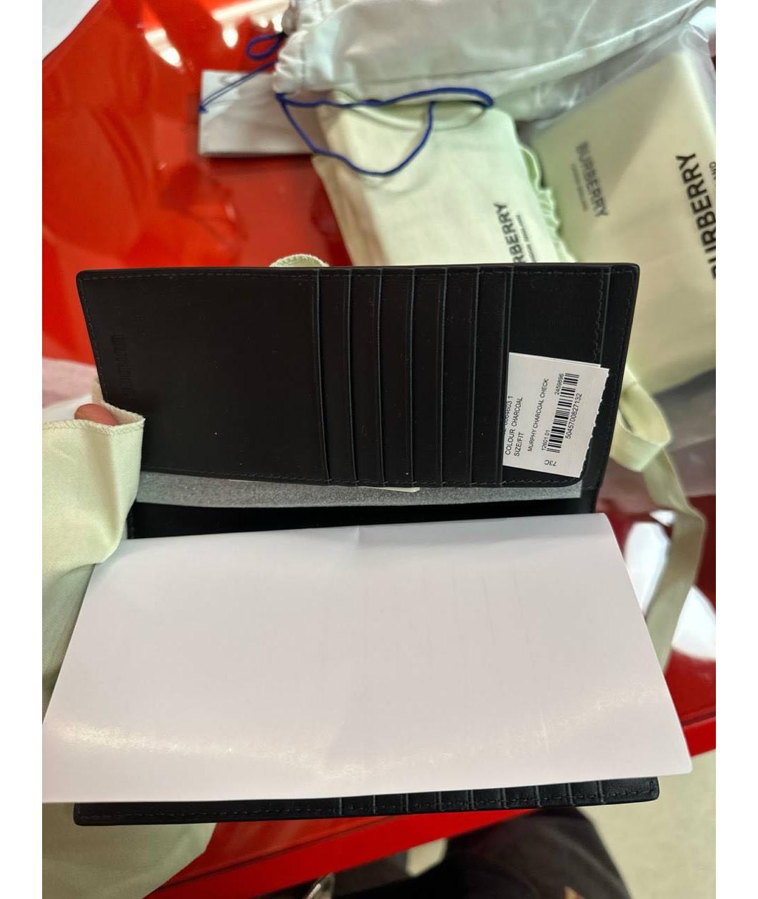 BURBERRY Серый кожаный кардхолдер, фото 2