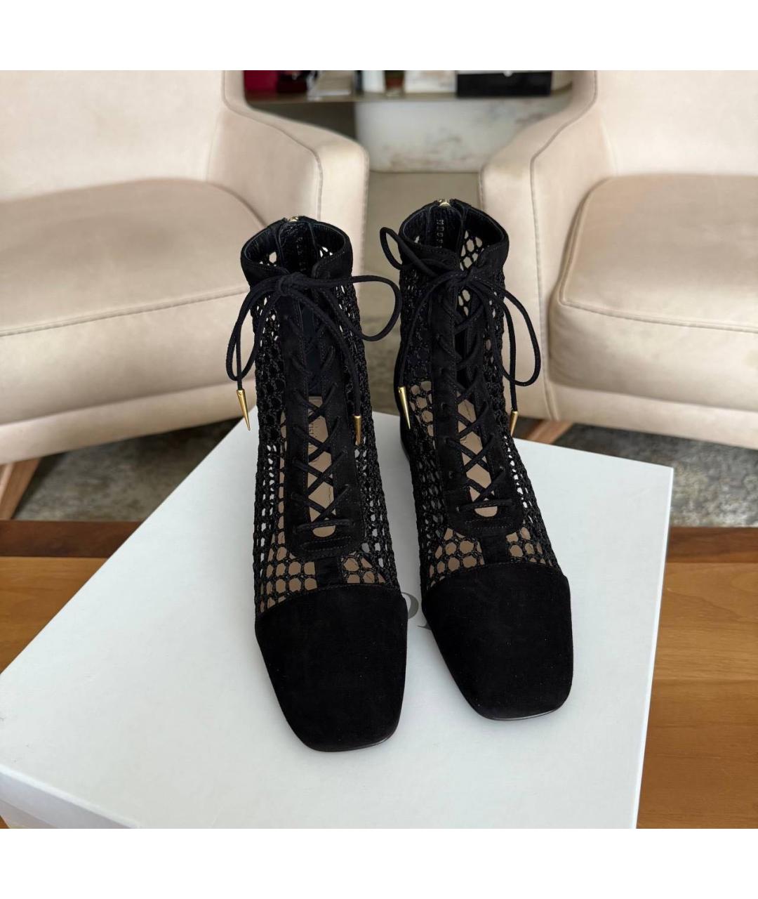 CHRISTIAN DIOR Черные замшевые ботильоны, фото 3