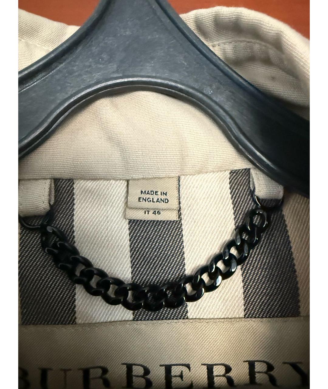 BURBERRY Бежевый хлопковый тренч/плащ, фото 7