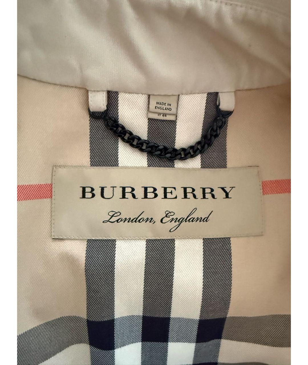 BURBERRY Бежевый хлопковый тренч/плащ, фото 5