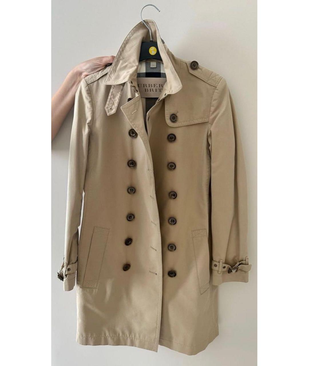 BURBERRY Бежевый хлопковый тренч/плащ, фото 8