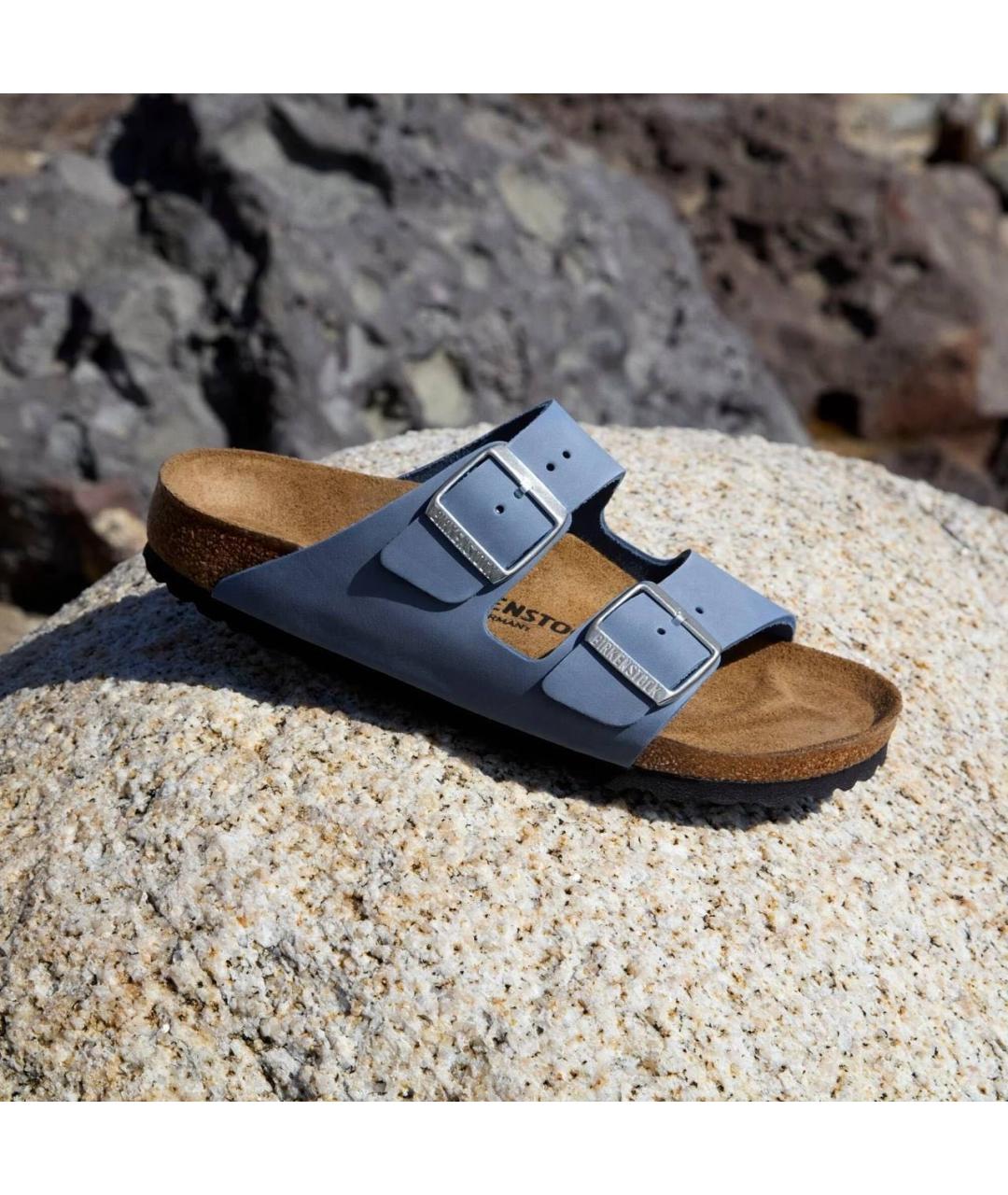 BIRKENSTOCK Голубые нубуковые сандалии, фото 4