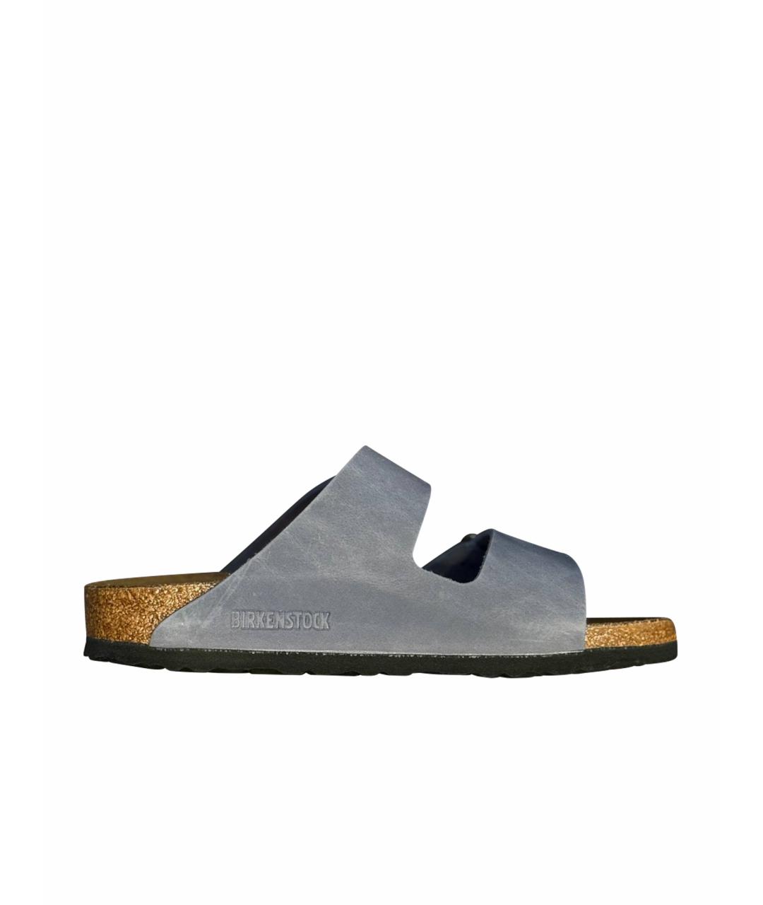 BIRKENSTOCK Голубые нубуковые сандалии, фото 1