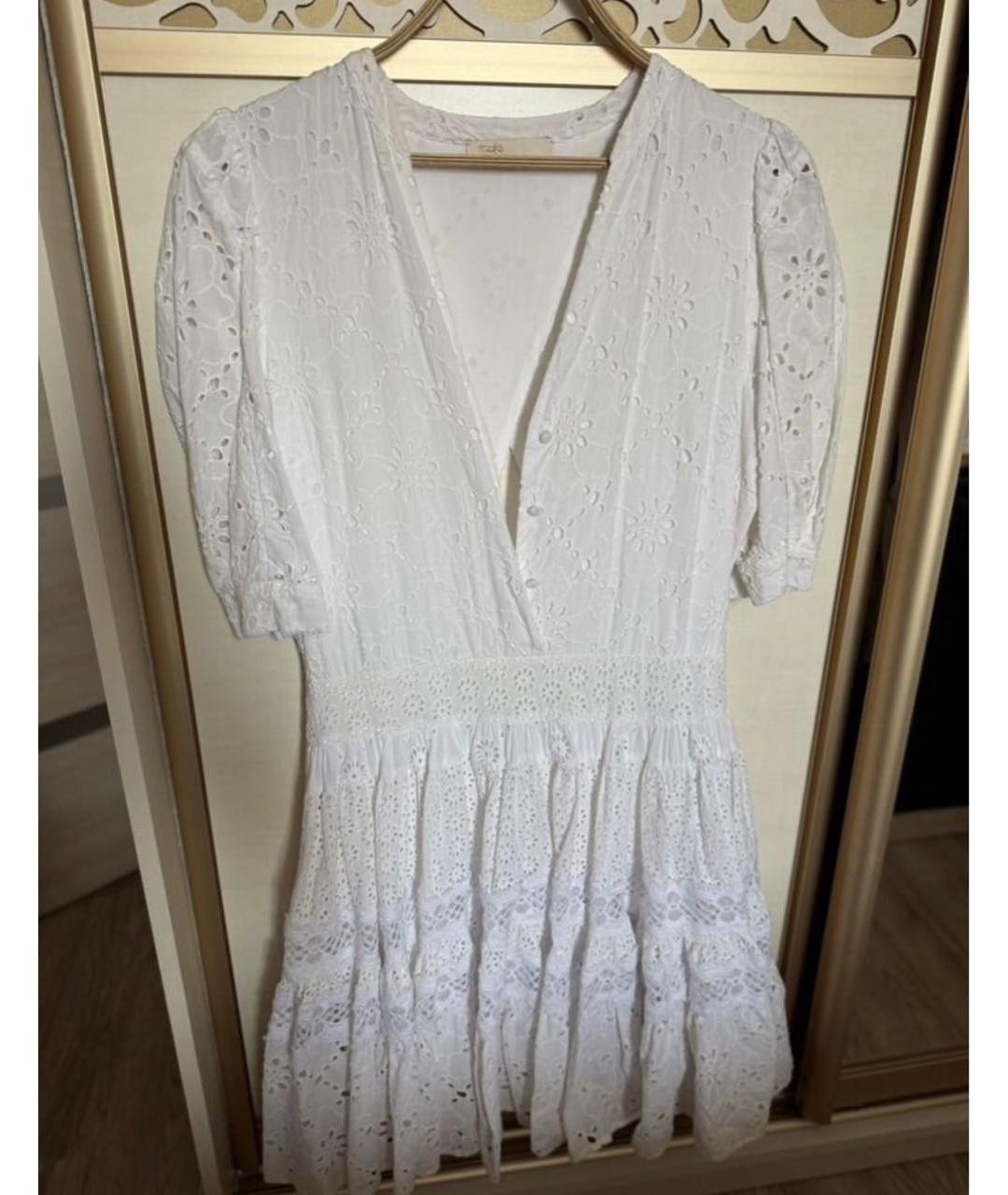 MAJE Белое хлопковое повседневное платье, фото 9