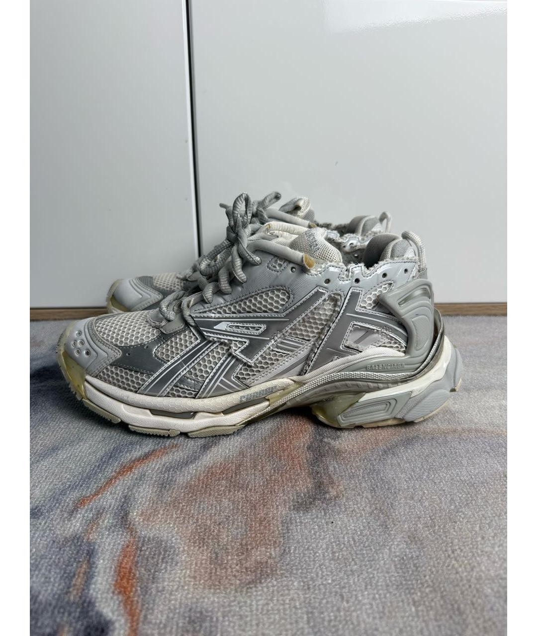 BALENCIAGA Серебряные синтетические низкие кроссовки / кеды, фото 6