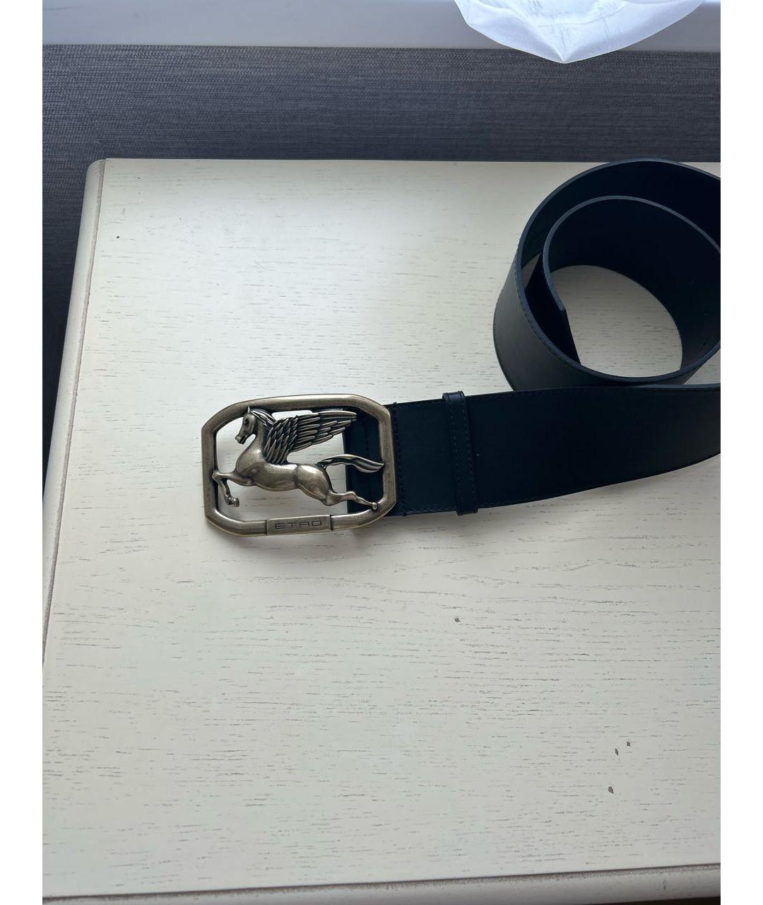 ETRO Черный кожаный ремень, фото 2