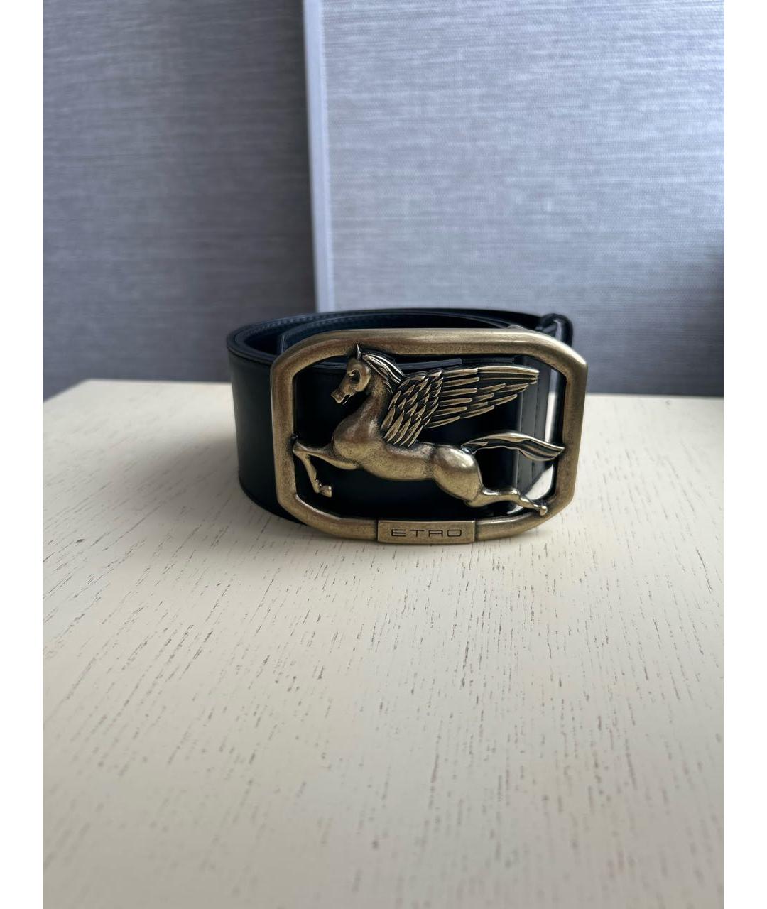 ETRO Черный кожаный ремень, фото 7