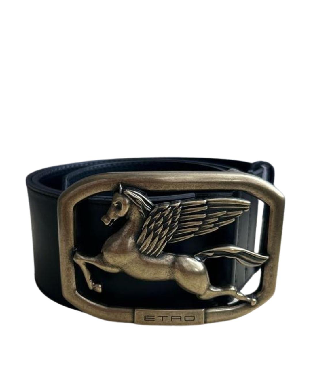 ETRO Черный кожаный ремень, фото 1