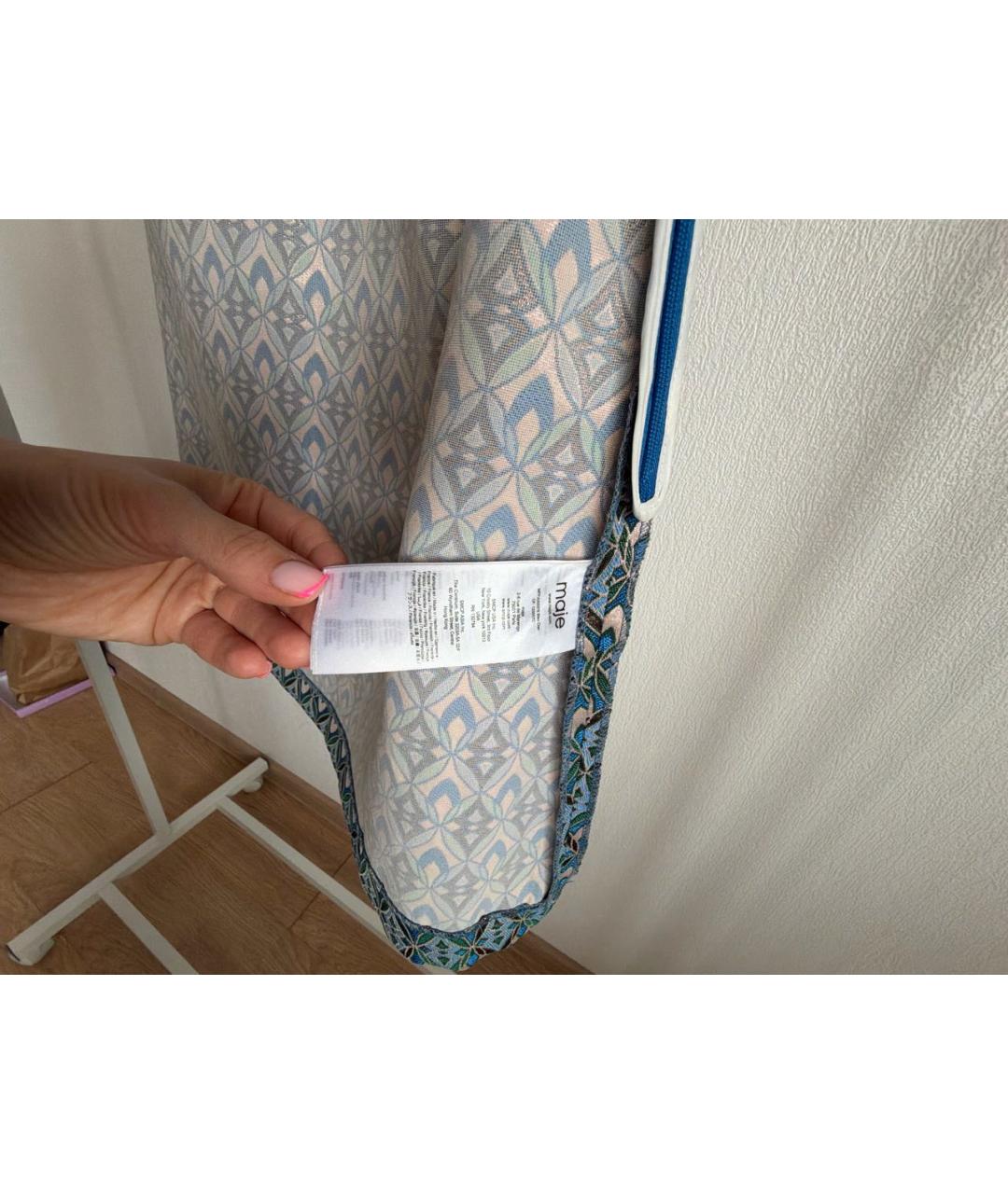 MAJE Синяя ацетатная юбка мини, фото 6