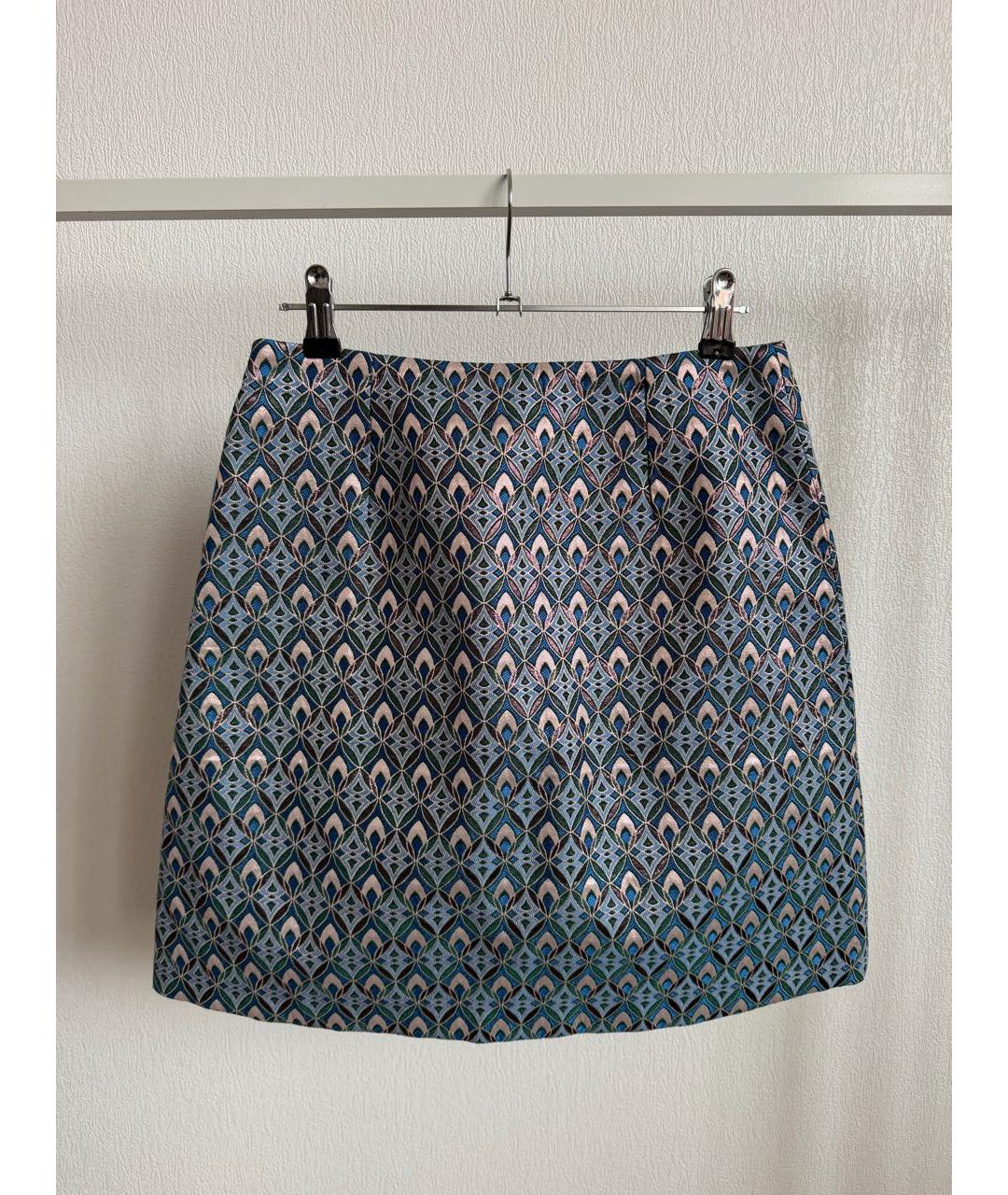 MAJE Синяя ацетатная юбка мини, фото 2