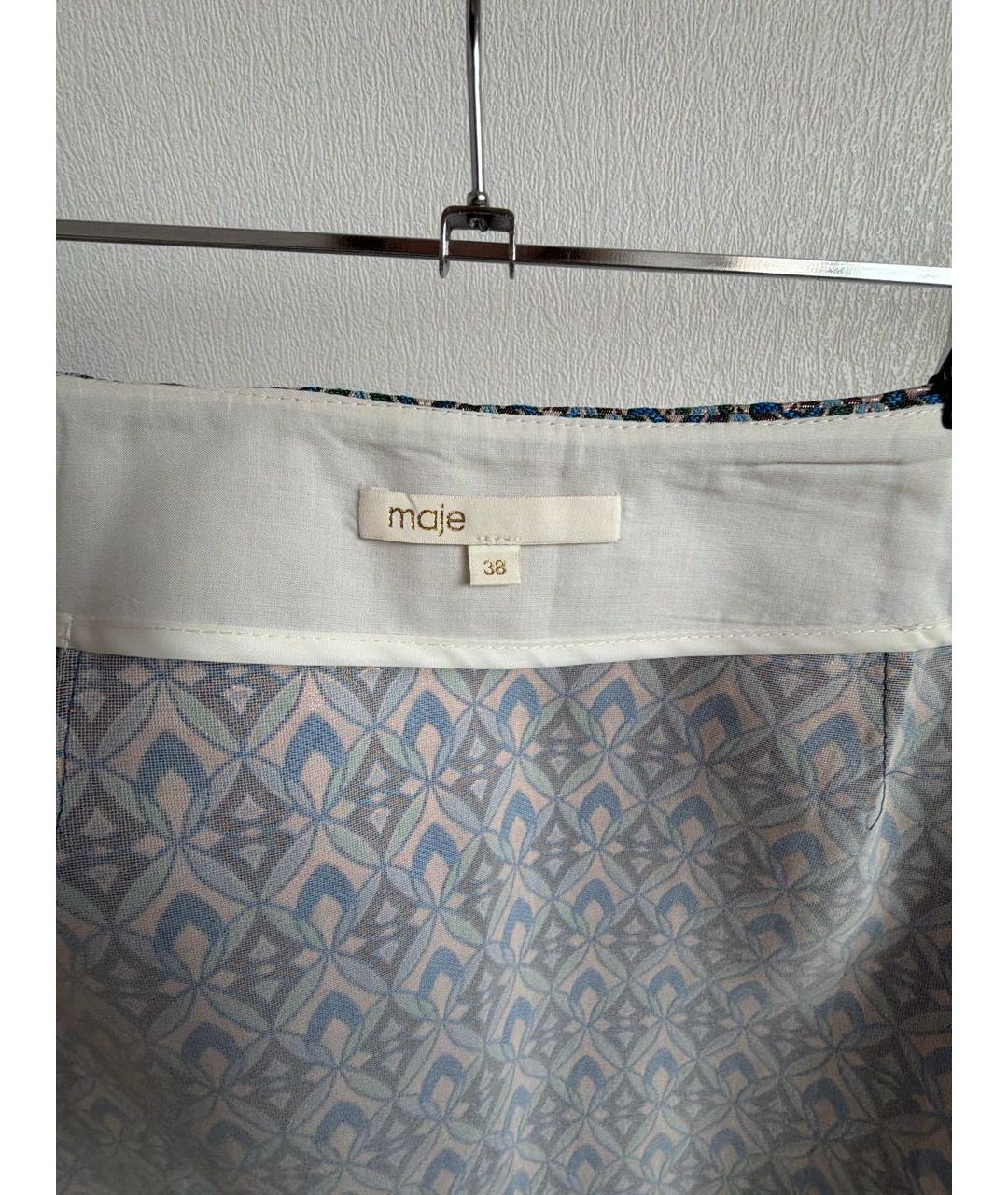 MAJE Синяя ацетатная юбка мини, фото 5