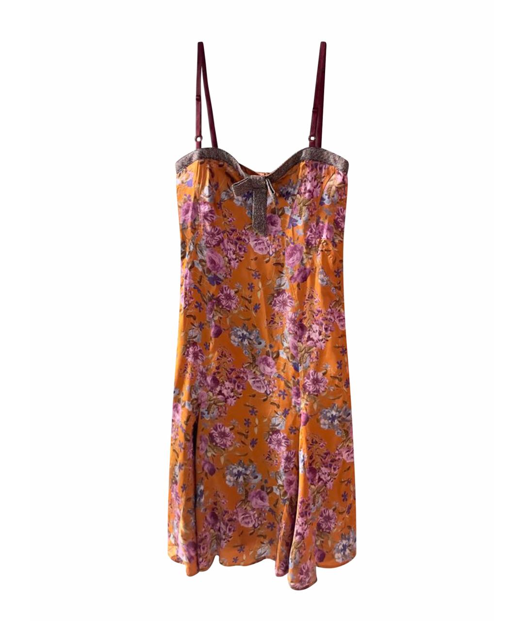 DOLCE&GABBANA Горчичное шелковое платье, фото 1