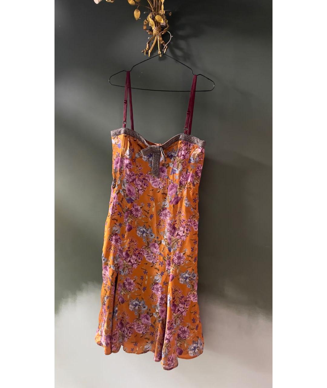 DOLCE&GABBANA Горчичное шелковое платье, фото 8