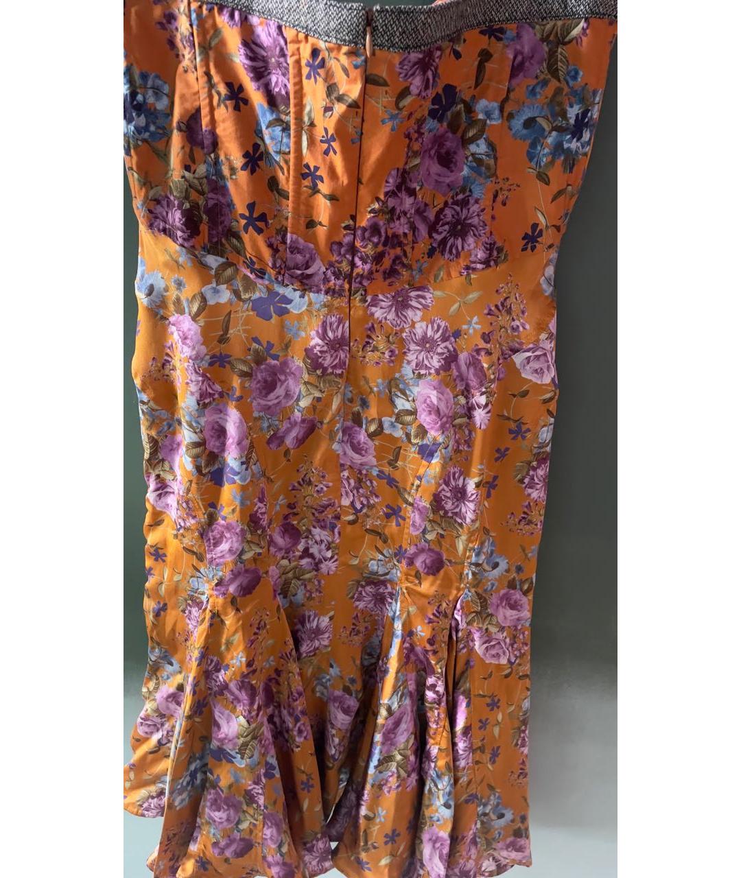 DOLCE&GABBANA Горчичное шелковое платье, фото 4