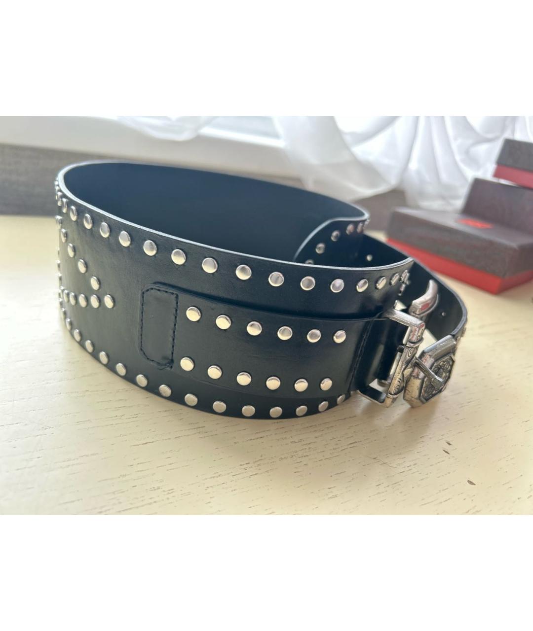 ETRO Черный кожаный ремень, фото 4